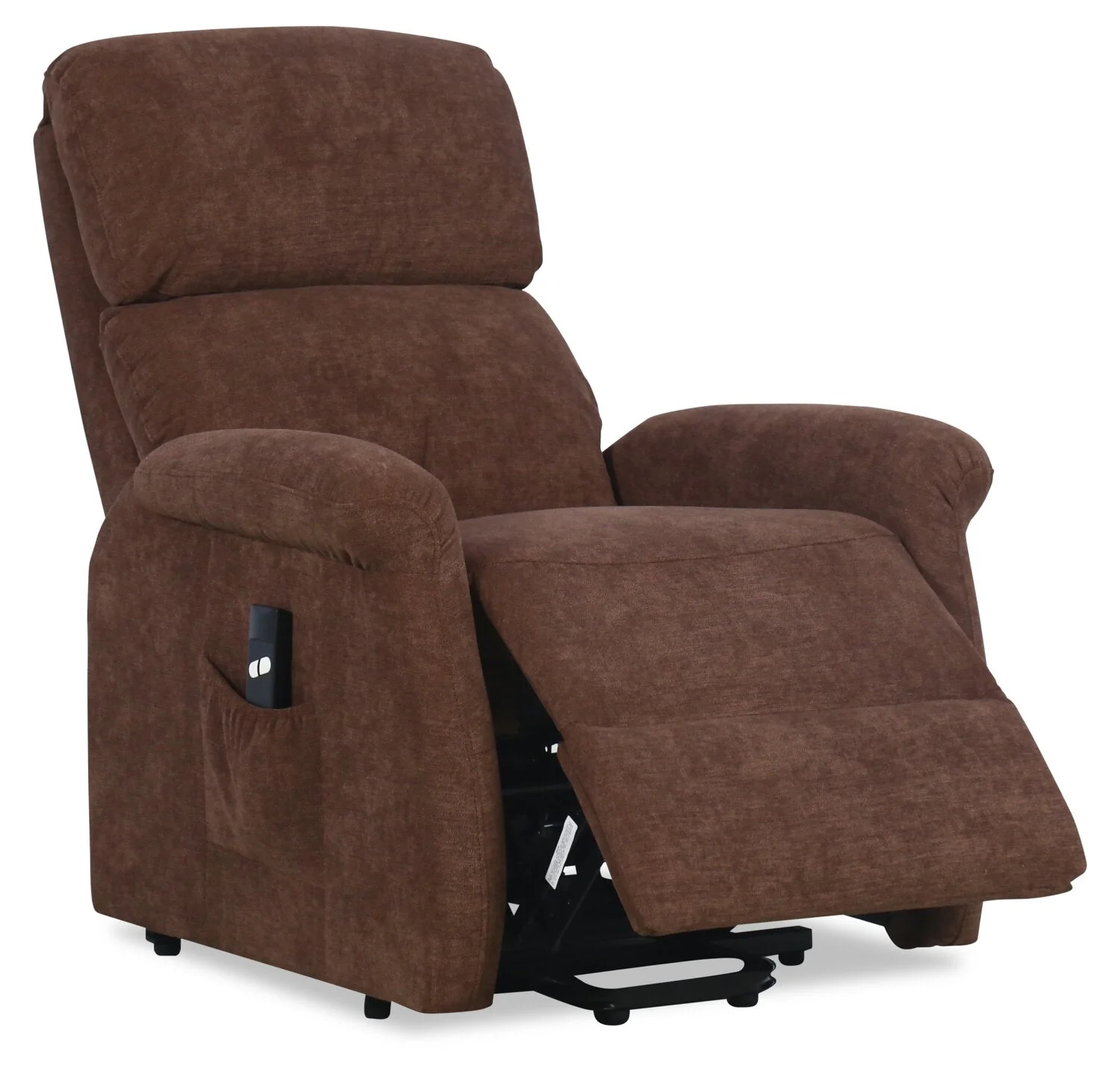 Agosto Chenille Power Lift Reclining Chair - Chocolate - Image 2