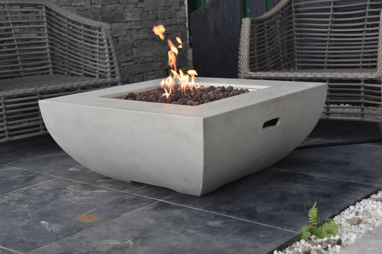 Agung Concrete Lava Stone Fire Table - Natural Gas - Image 3