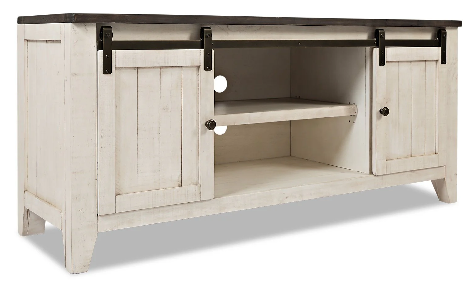 Ahna 60" Barn Door TV Stand - White - Image 2