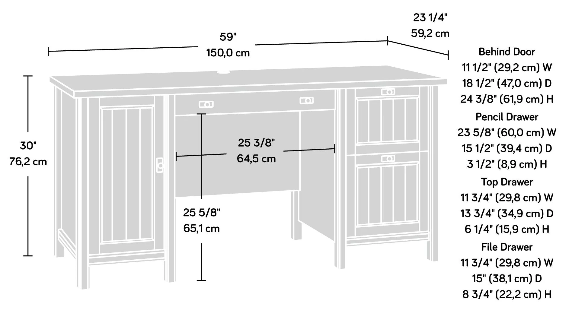 Alfena Commercial Grade Computer Desk - Chalked Chestnut - Image 10