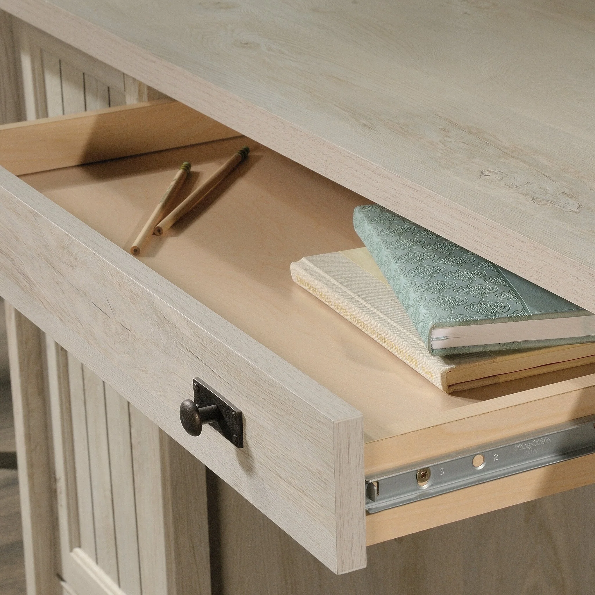 Alfena Commercial Grade Computer Desk - Chalked Chestnut - Image 3