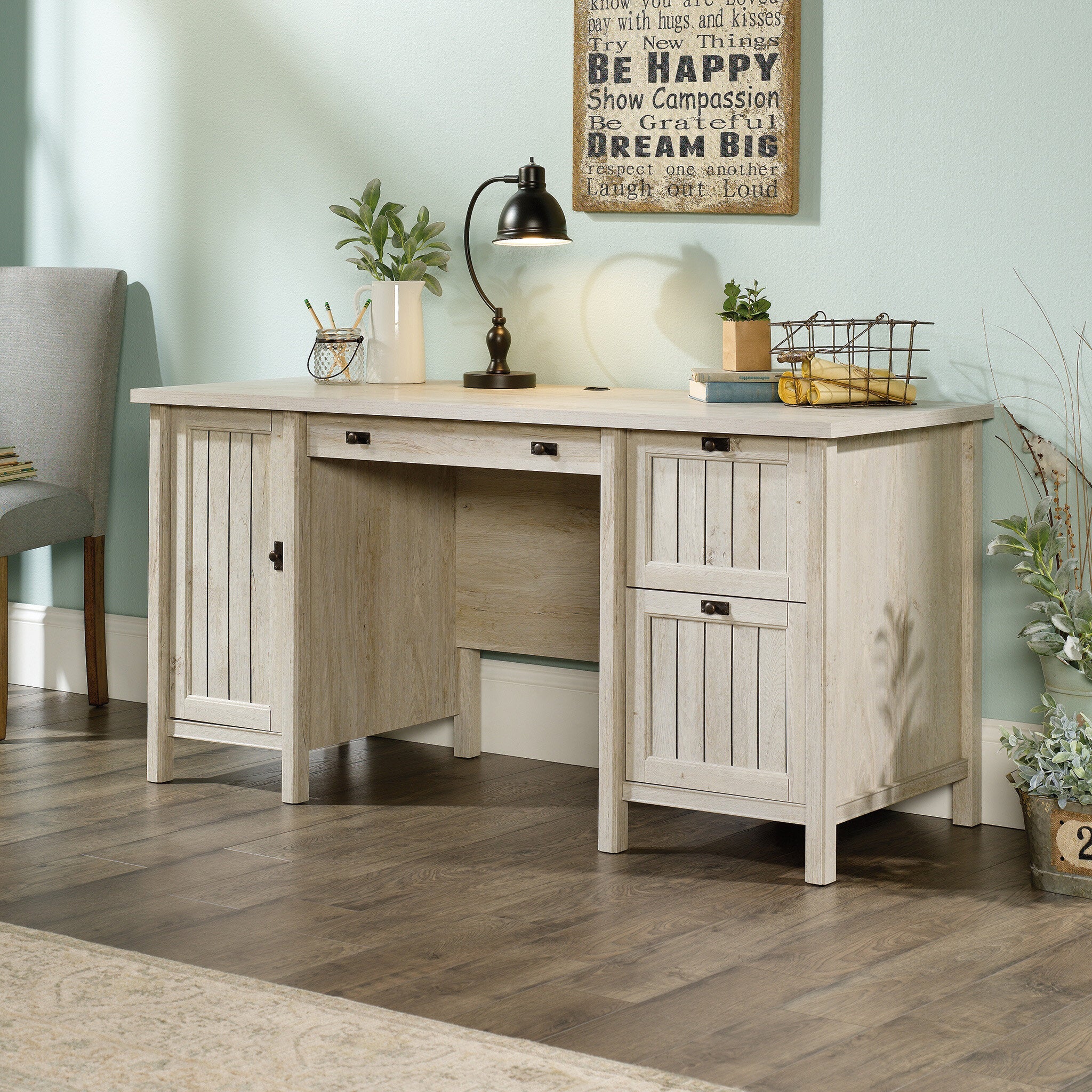 Alfena Commercial Grade Computer Desk - Chalked Chestnut - Image 8