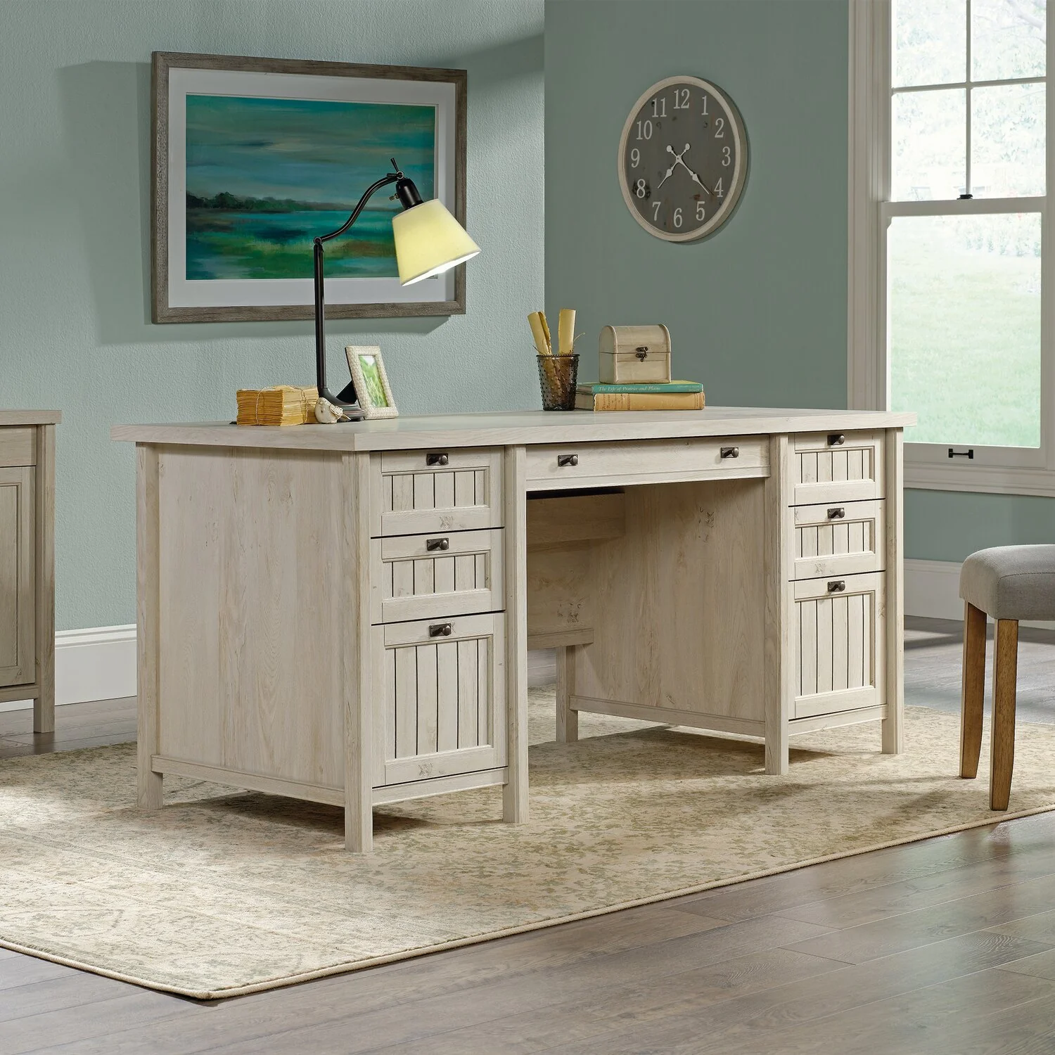 Alfena Executive Desk - Chalked Chestnut - Image 10