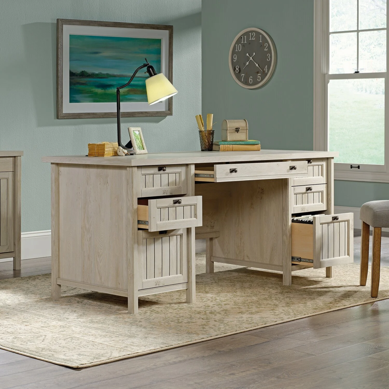 Alfena Executive Desk - Chalked Chestnut - Image 11