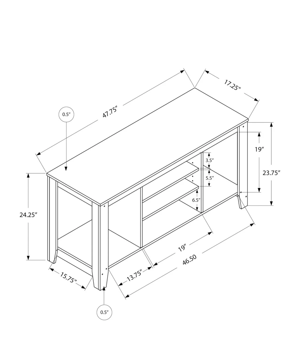 Alguno 48" TV Stand - Brown - Image 4