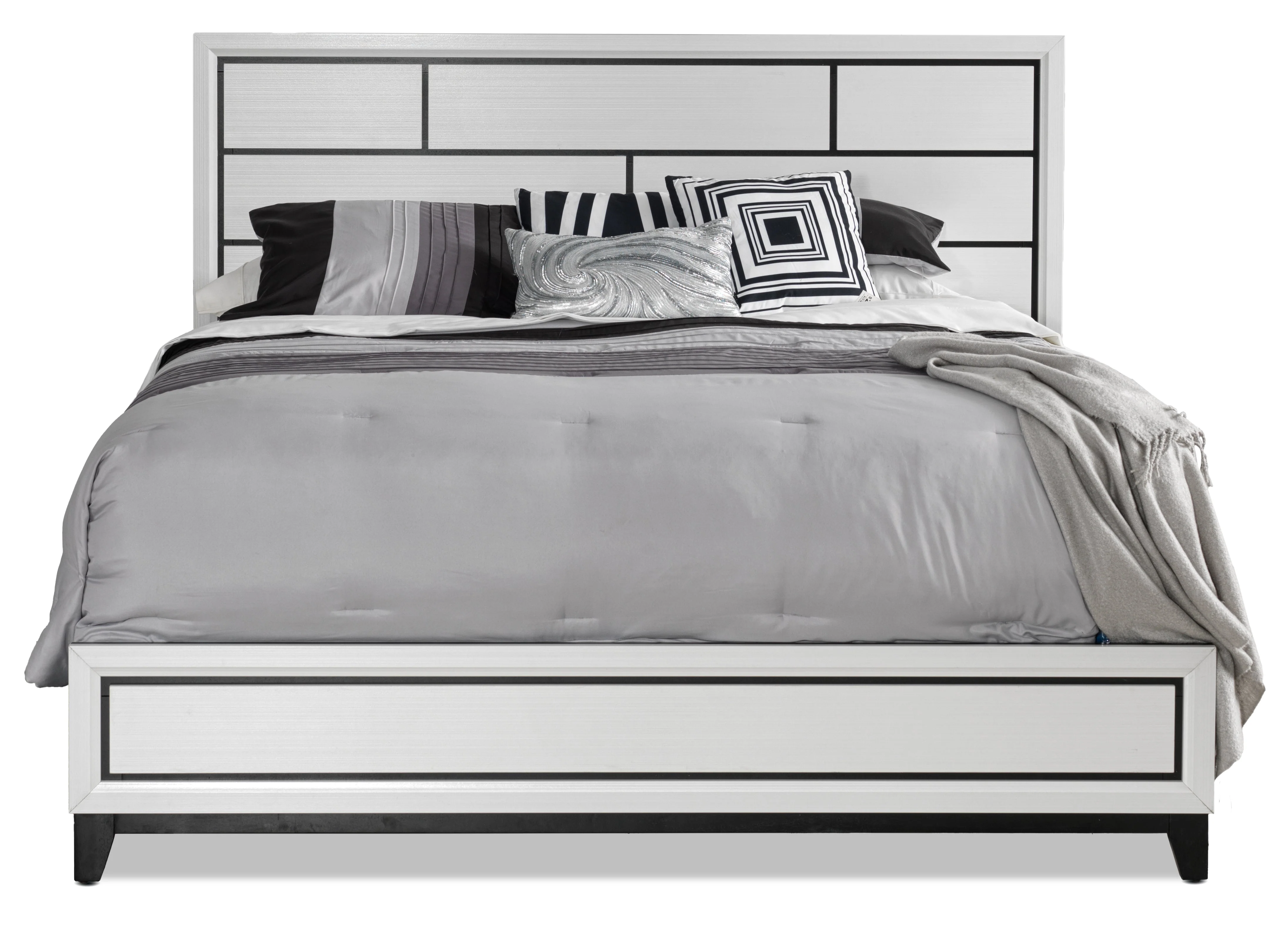 Alive 6-Piece King Bedroom Set - White/Black - Image 4