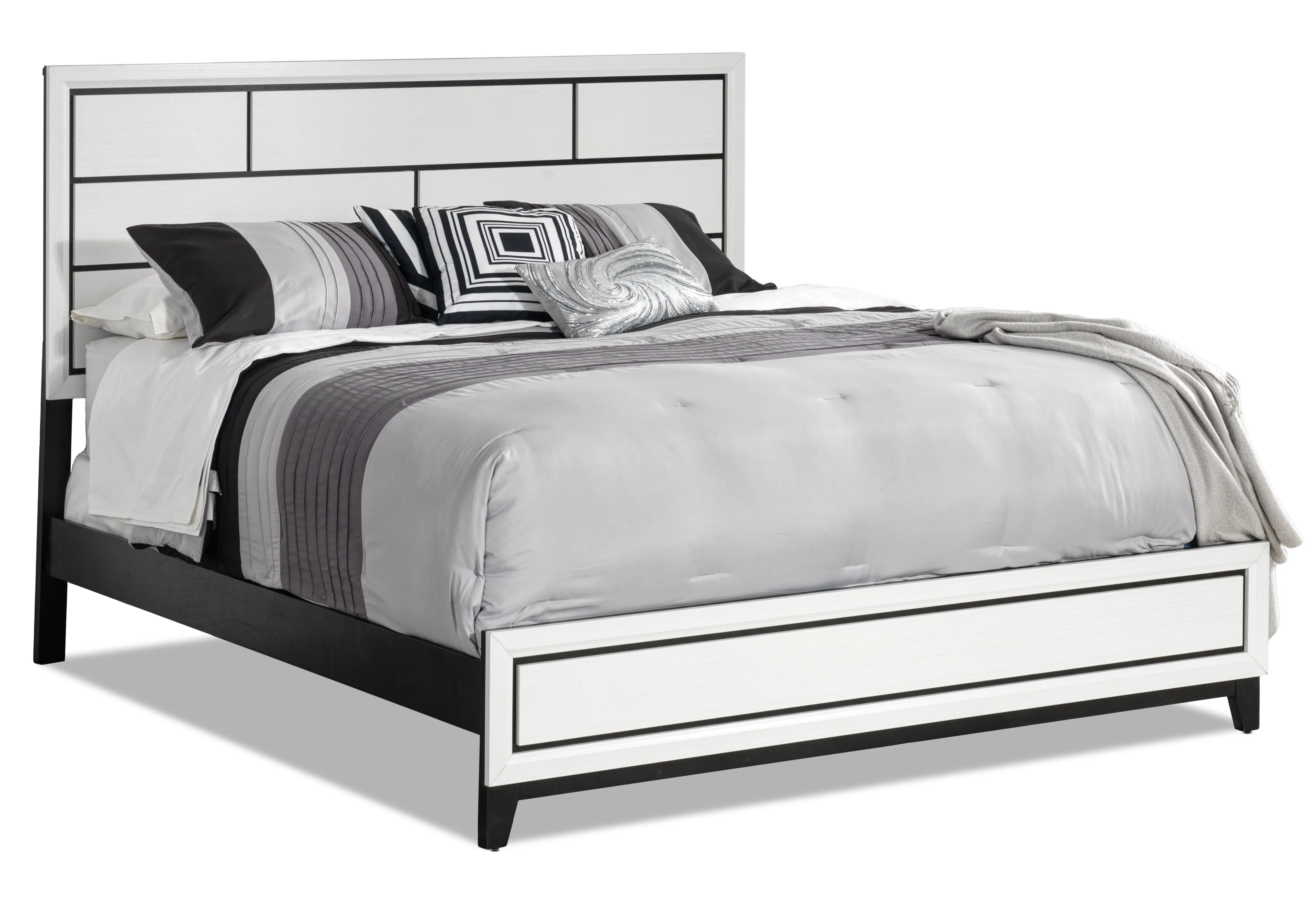 Alive 6-Piece Queen Bedroom Set - White/Black - Image 3