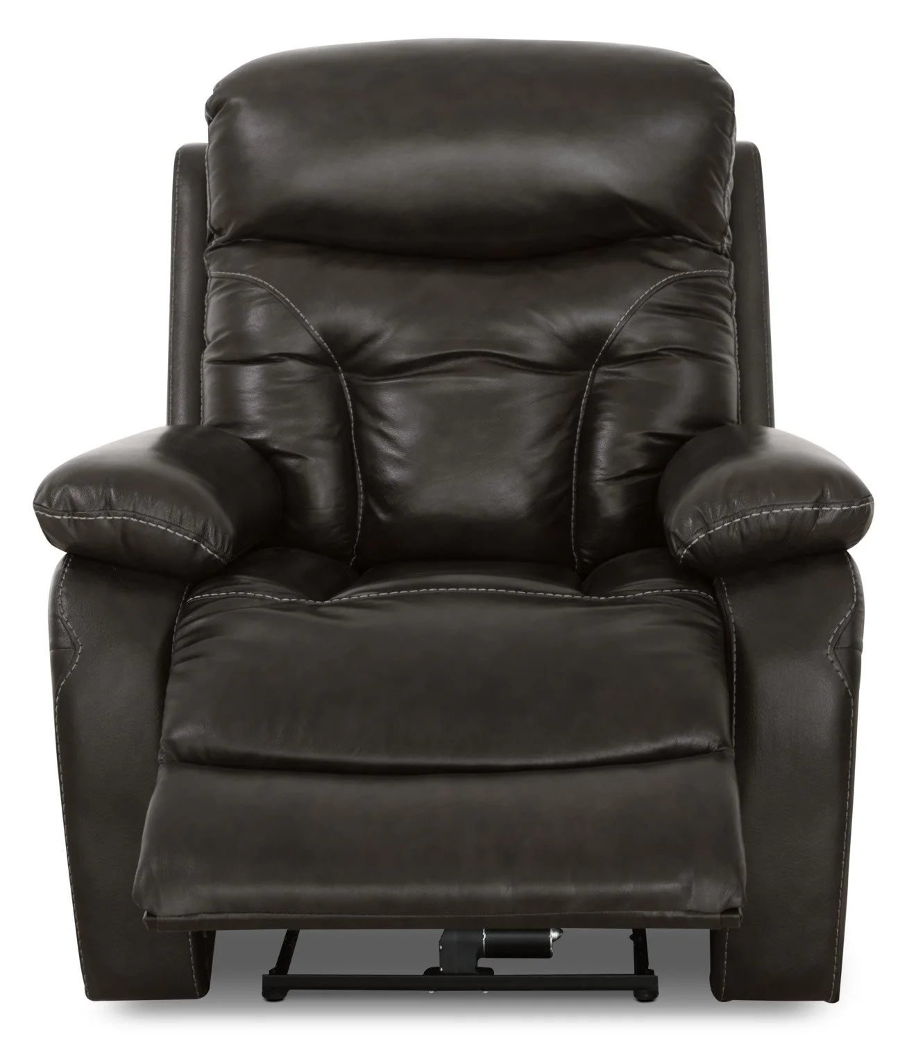 Allence Genuine Leather Power Reclining Chair - Steel - Image 4
