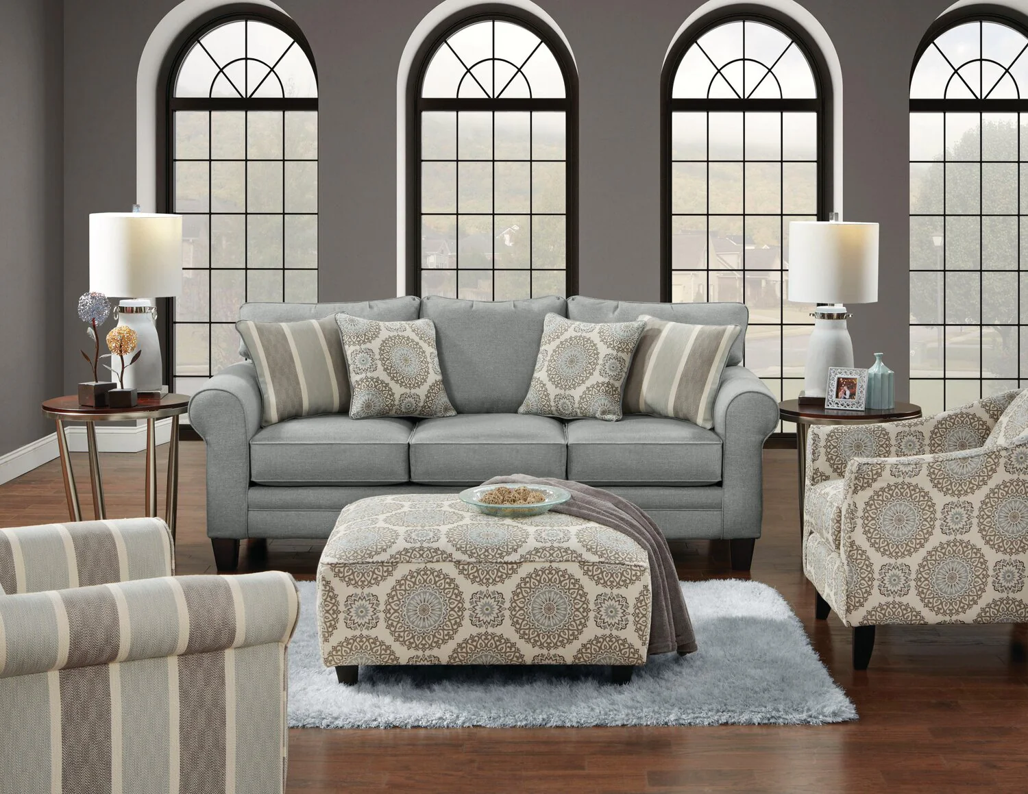 Amara Fabric Accent Chair - Mist - Image 4