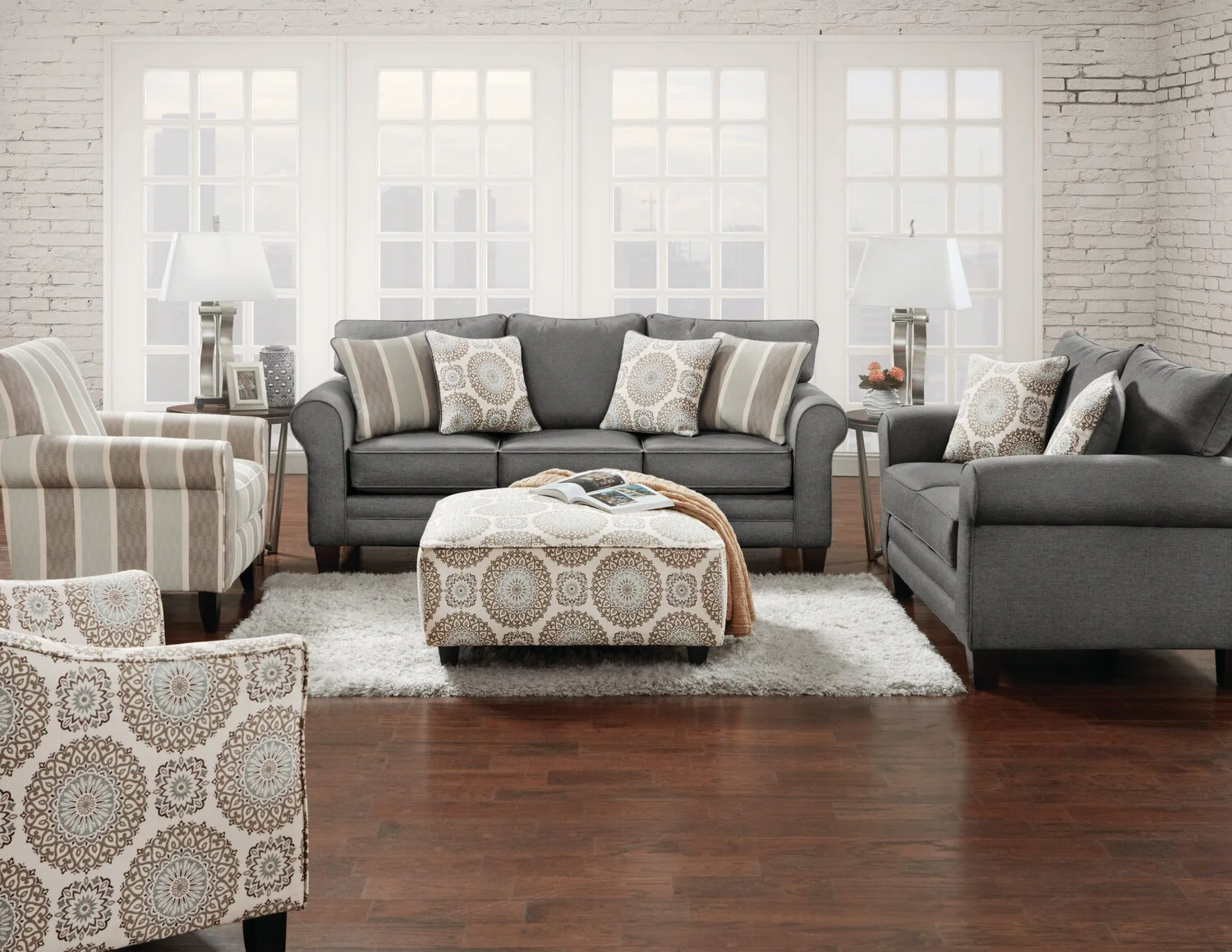 Amara Fabric Ottoman - Twilight - Image 5