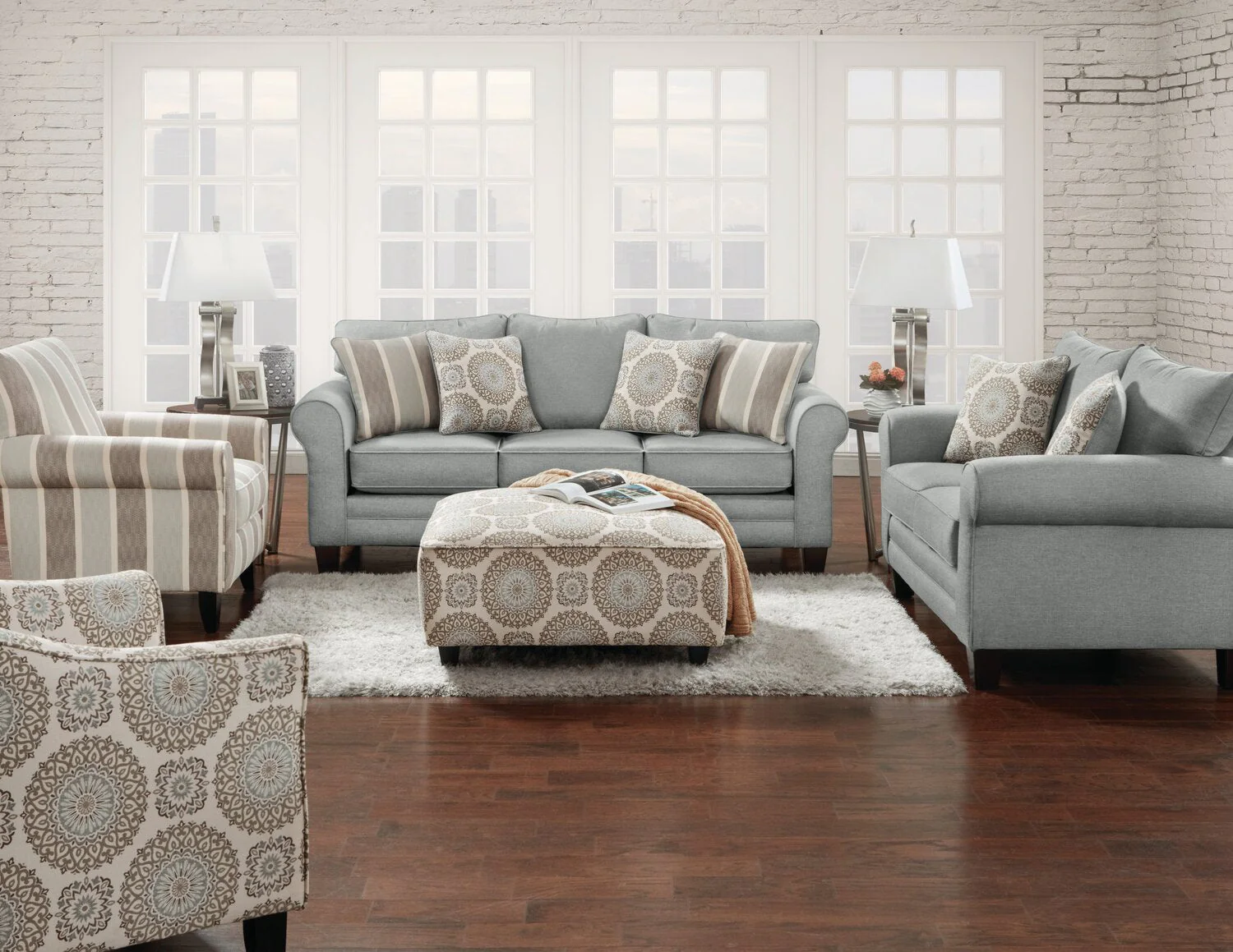 Amara Fabric Sofa - Mist - Image 3