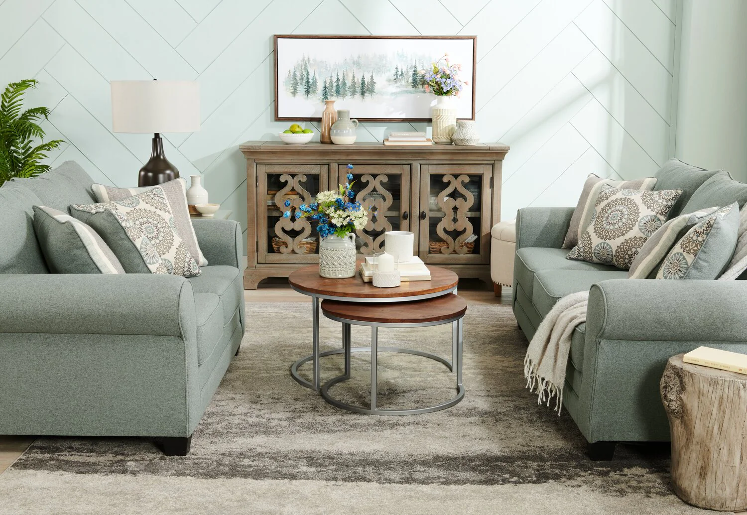 Amara Fabric Sofa - Mist - Image 4
