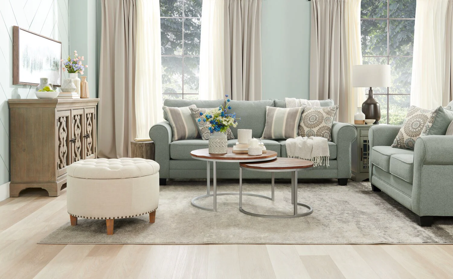 Amara Fabric Sofa - Mist - Image 5