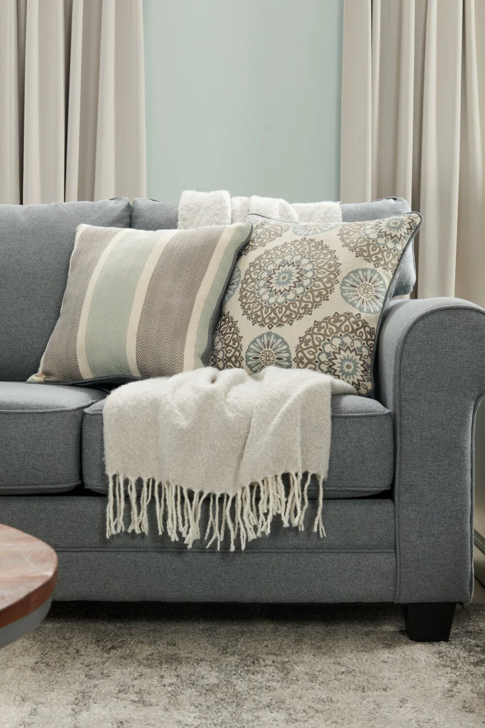 Amara Fabric Sofa - Steel - Image 10