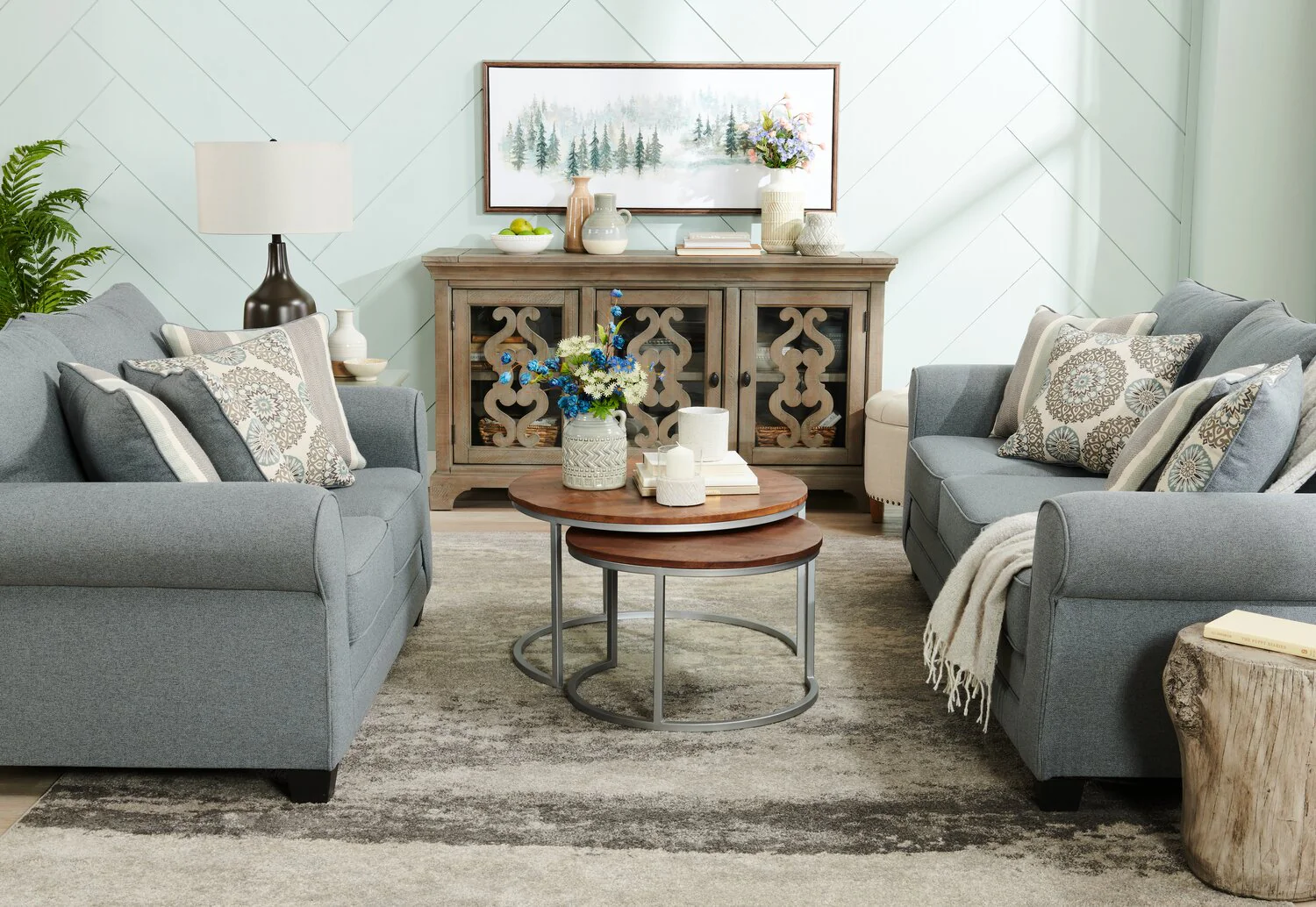 Amara Fabric Sofa - Steel - Image 11