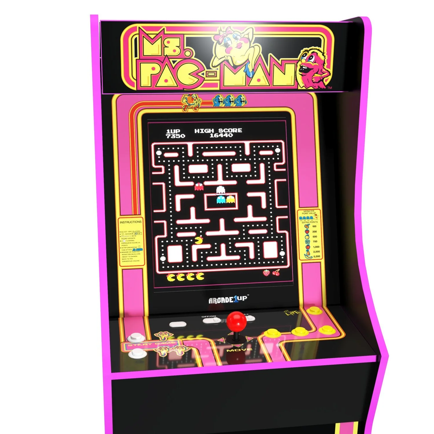 Arcade1Up Bandai Namco Legacy Ms. PAC-MAN™ Edition Arcade Cabinet with Riser - Image 4