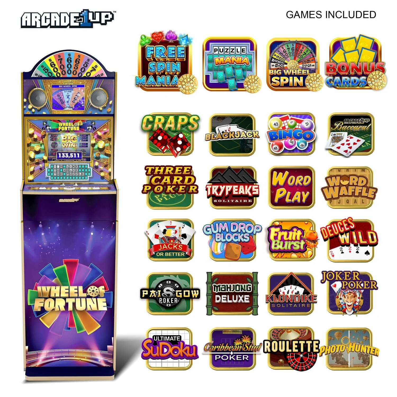 Arcade1Up Wheel of Fortune Casinocade Deluxe Arcade Game Cabinet - Image 2