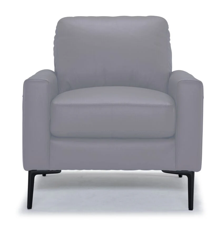 Arcadia Leather Chair - Silver Grey - Image 2