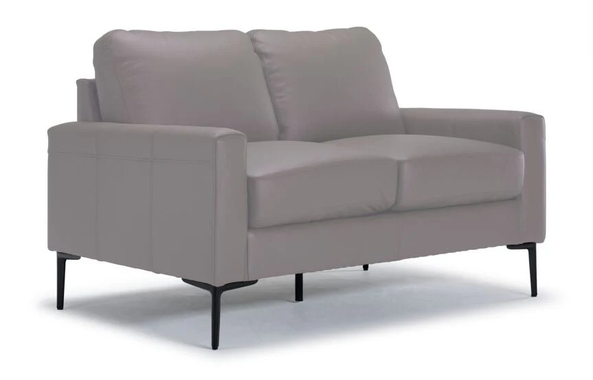 Arcadia Leather Loveseat - Cloud Grey
