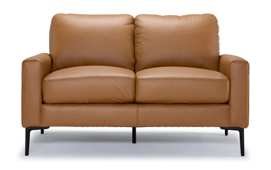 Arcadia Leather Loveseat - Saddle - Image 2