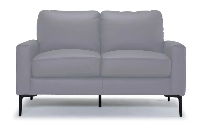 Arcadia Leather Loveseat - Silver Grey - Image 2