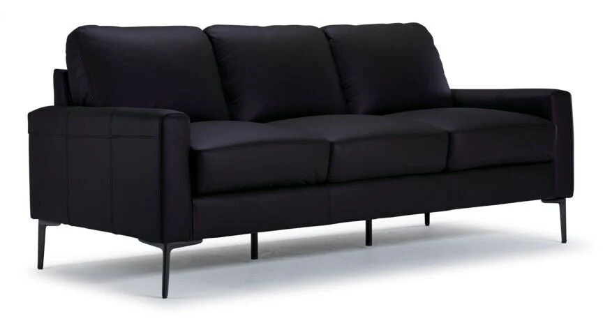 Arcadia Leather Sofa and Chair Set - Raven - Image 2
