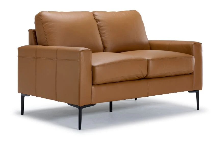 Arcadia Leather Sofa and Loveseat Set - Saddle - Image 3