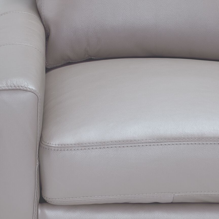 Arcadia Leather Sofa - Cloud Grey - Image 3