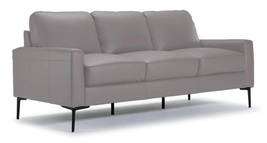 Arcadia Leather Sofa, Loveseat and Chair Set - Cloud Grey - Image 2