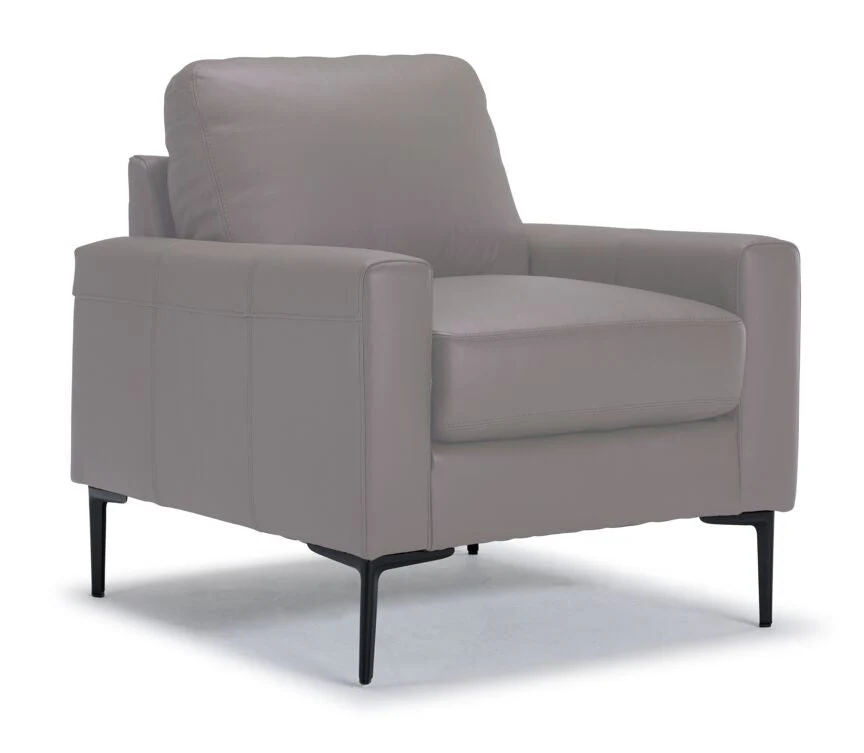 Arcadia Leather Sofa, Loveseat and Chair Set - Cloud Grey - Image 4