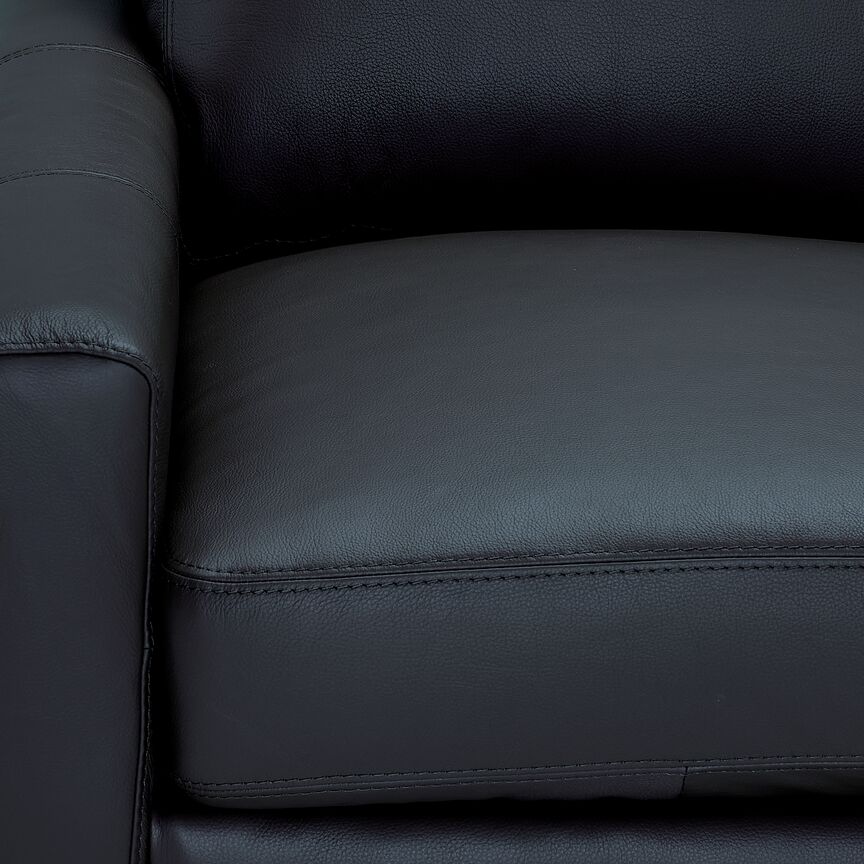 Arcadia Leather Sofa, Loveseat and Chair Set - Raven - Image 5
