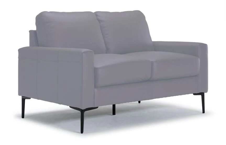 Arcadia Leather Sofa, Loveseat and Chair Set - Silver Grey - Image 3