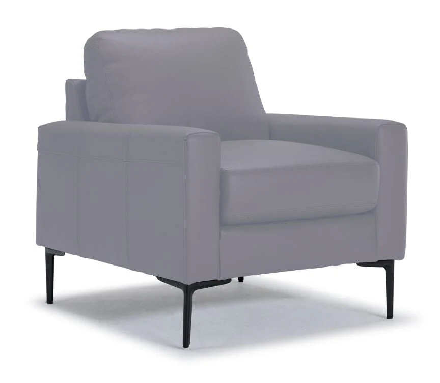Arcadia Leather Sofa, Loveseat and Chair Set - Silver Grey - Image 4
