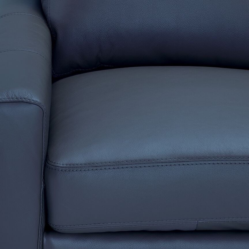 Arcadia Leather Sofa - Navy - Image 3