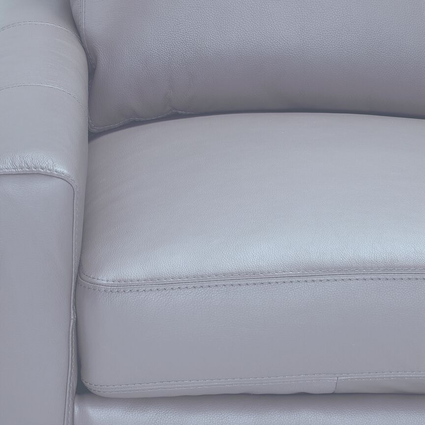 Arcadia Leather Sofa - Silver Grey - Image 3