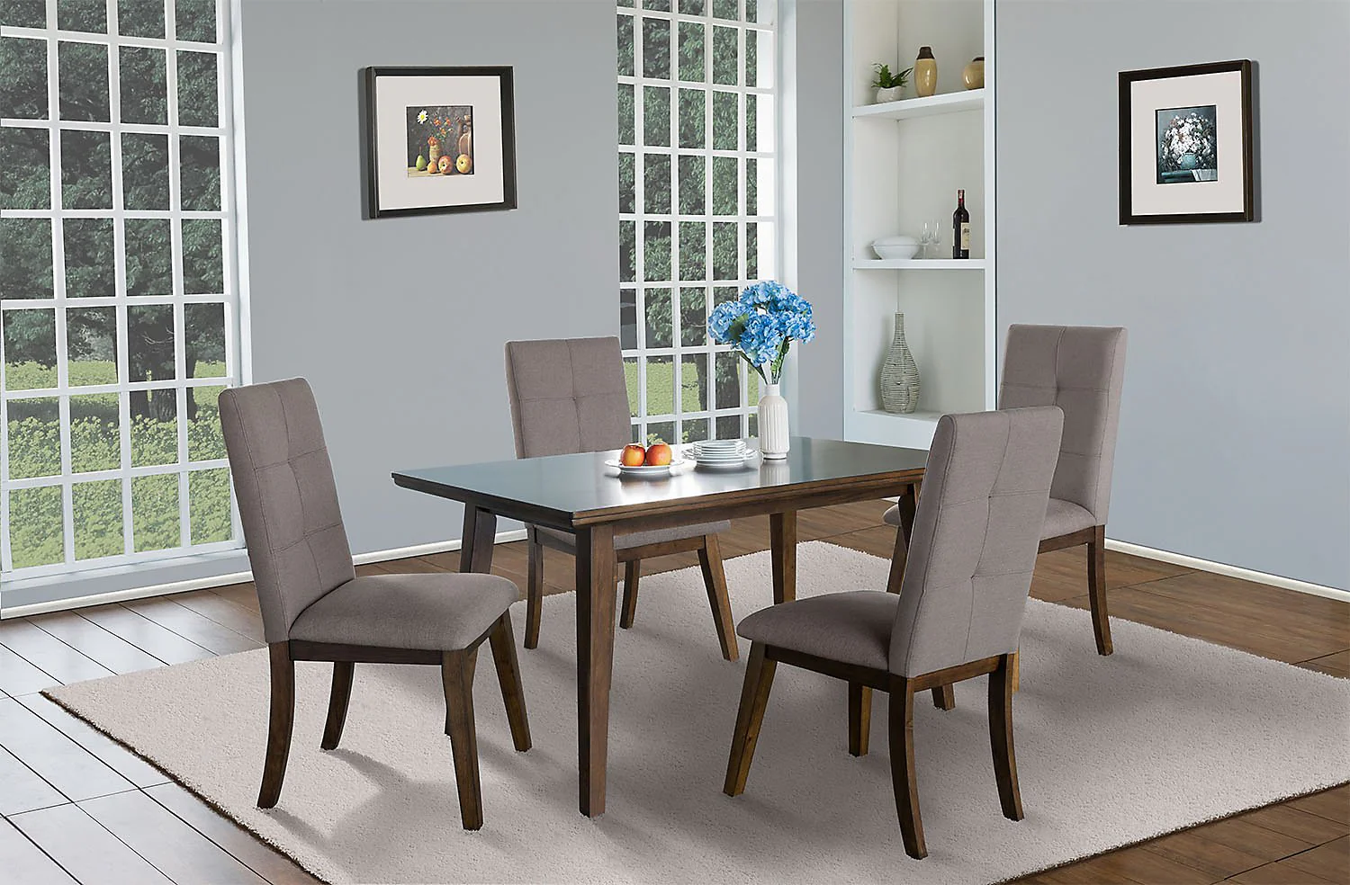 Argyle Fabric Dining Chair - Brown - Image 5
