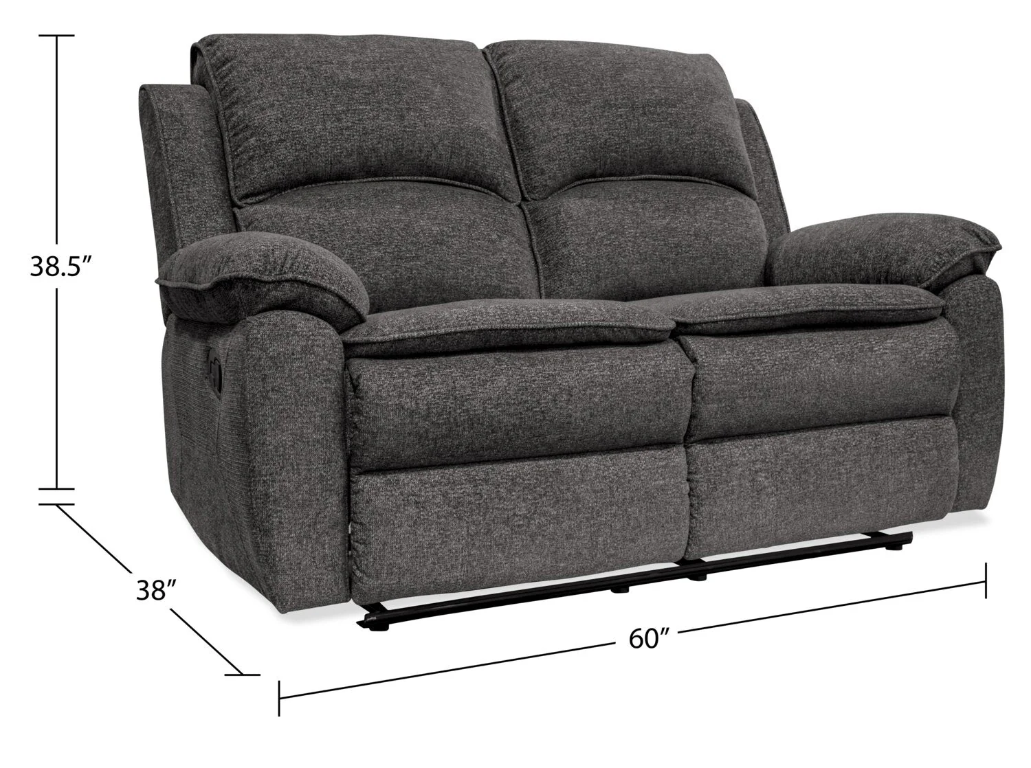 Ariss Chenille Reclining Loveseat - Grey - Image 12