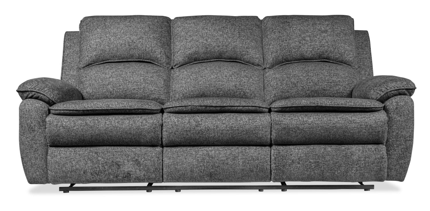 Ariss Chenille Reclining Sofa - Grey - Image 2