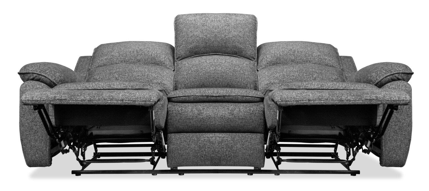 Ariss Chenille Reclining Sofa - Grey - Image 4