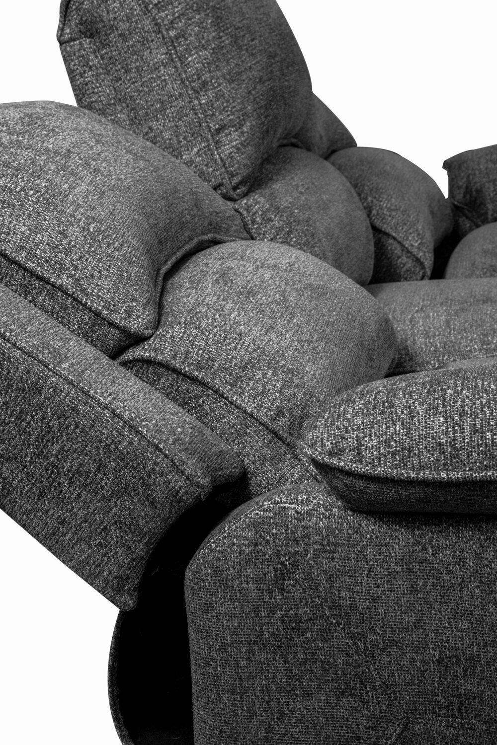 Ariss Chenille Reclining Sofa - Grey - Image 5