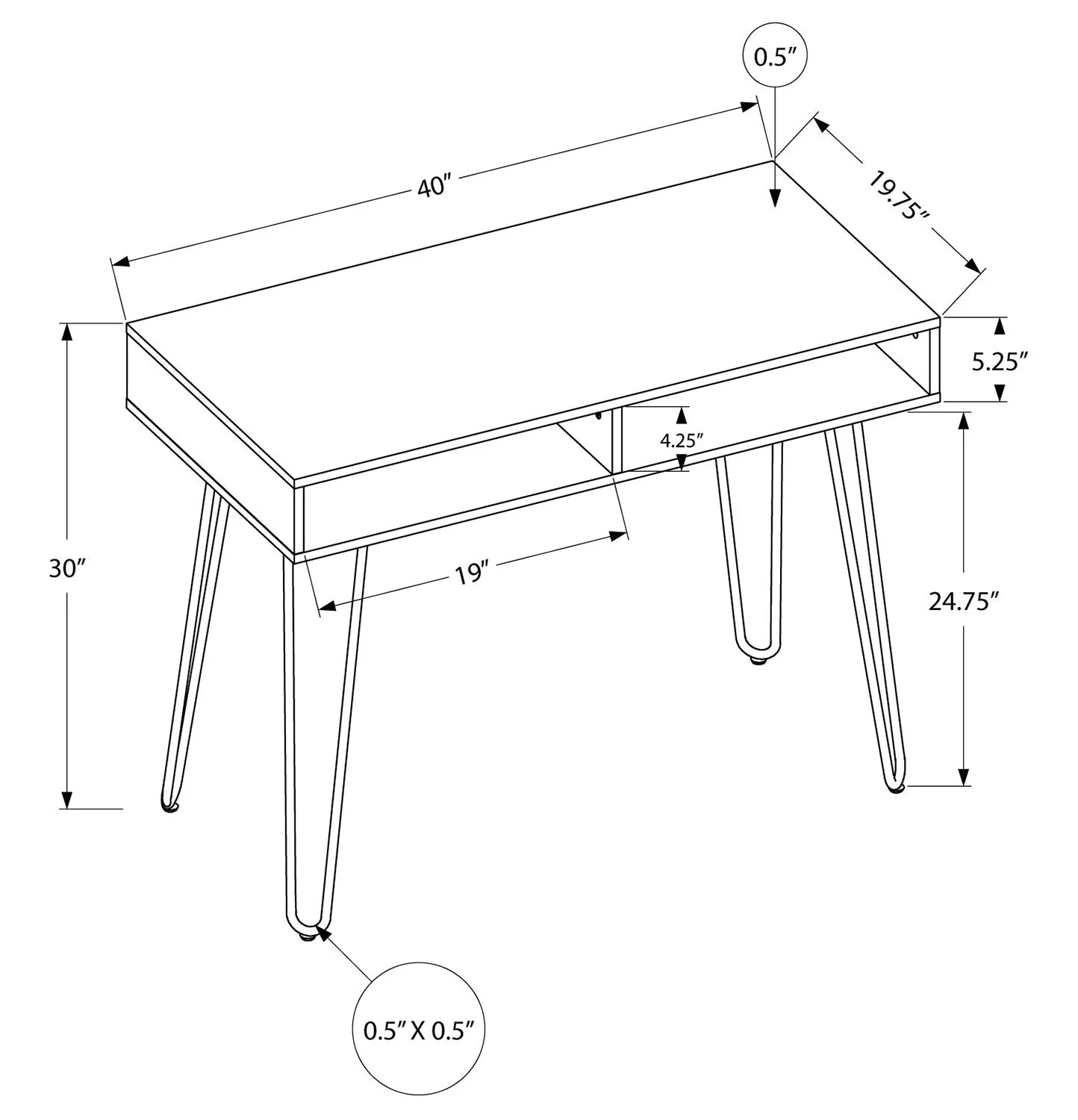 Arkell Desk - Grey - Image 4