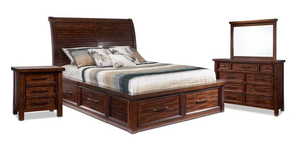 Ashtyn 6-Piece Queen Storage Bedroom Set - Dark Brown