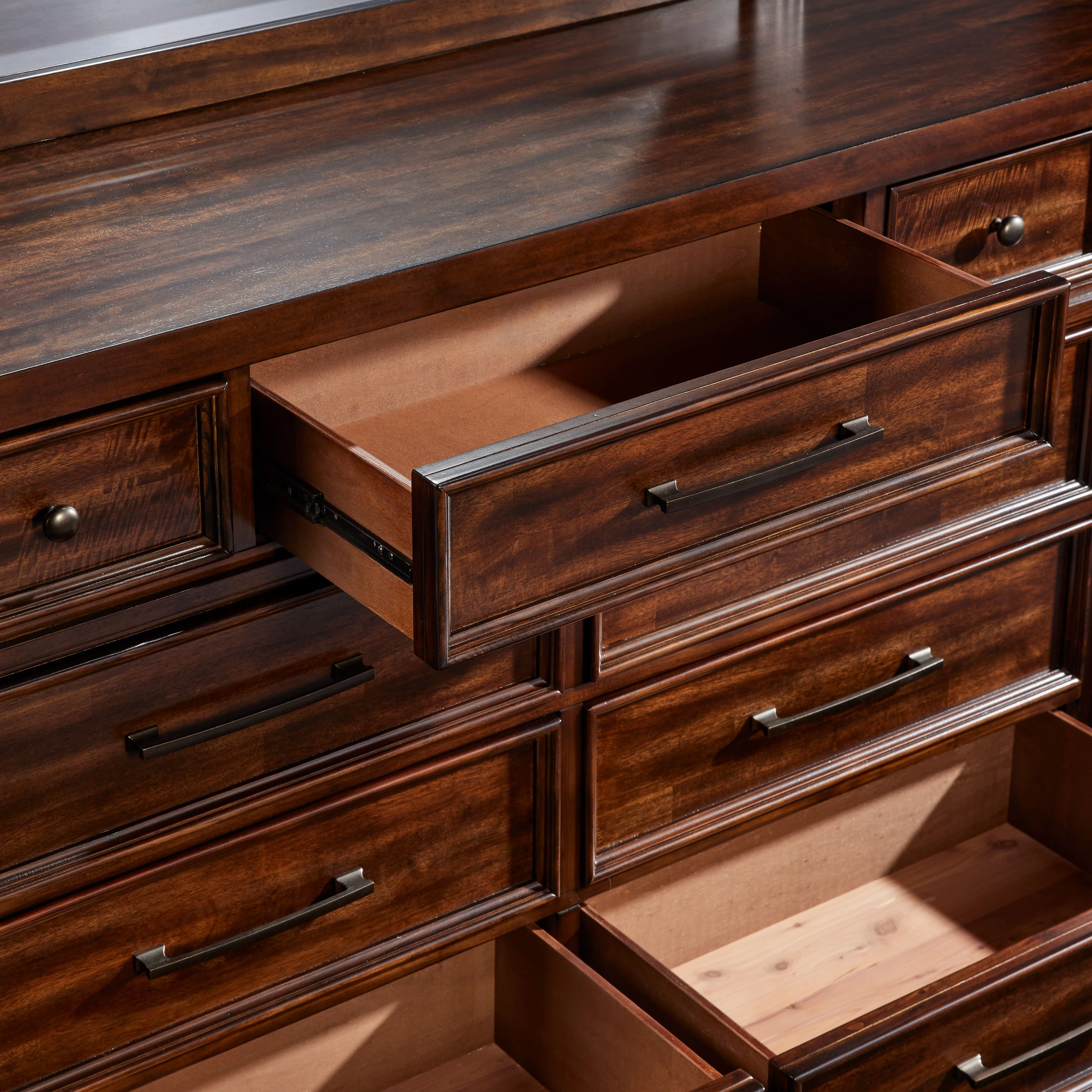Ashtyn 9 Drawer Dresser - Dark Brown - Image 3
