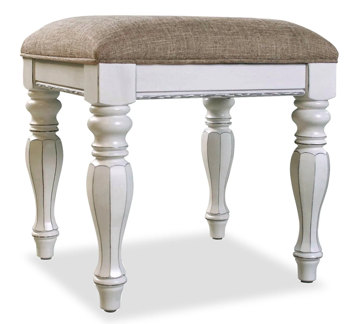 Aurelia 3-Piece Vanity Set with Lift-Top Stool - Antique White - Image 6
