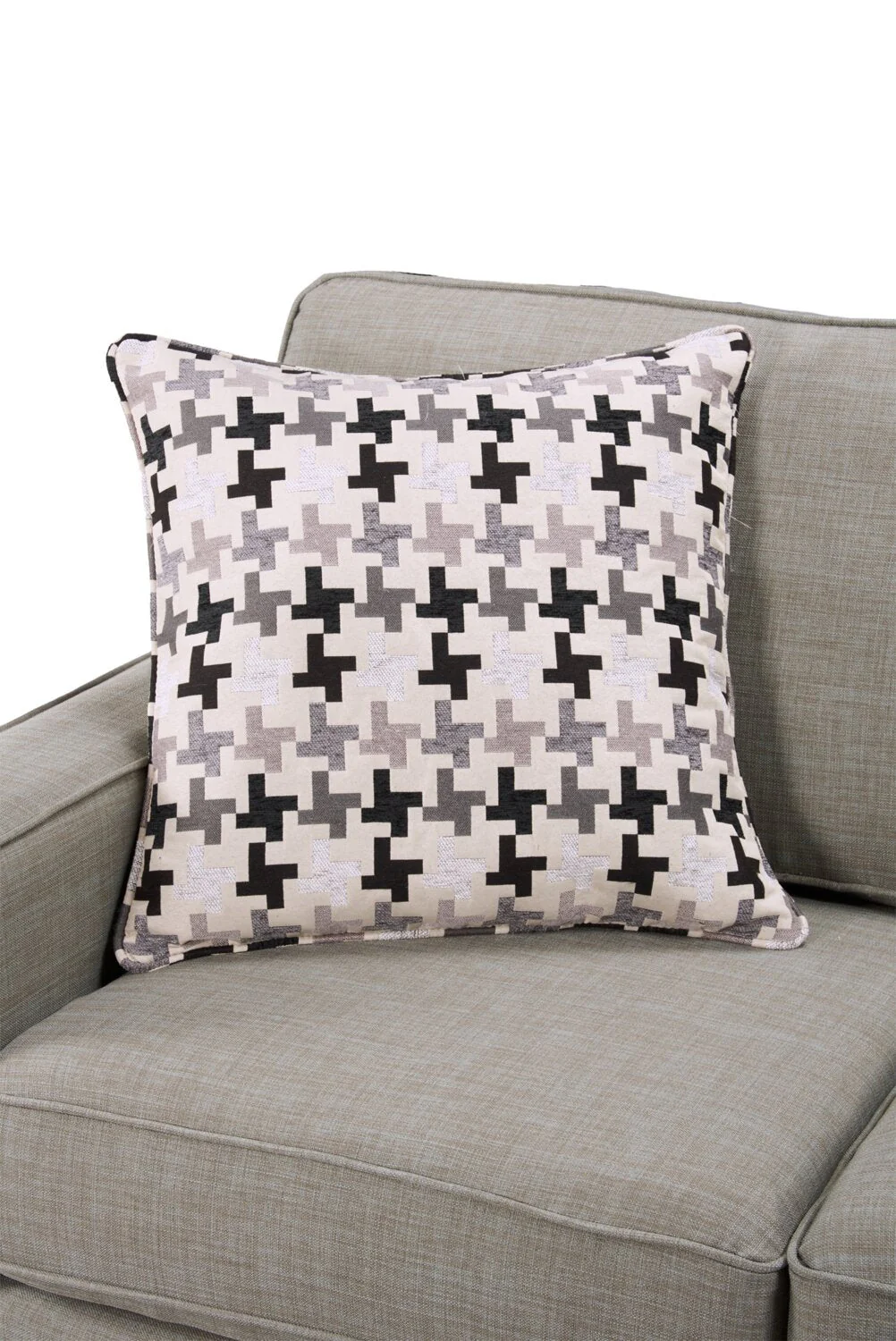 Ballenas 2-Piece Linen-Look Fabric Sectional - Light Grey - Image 5