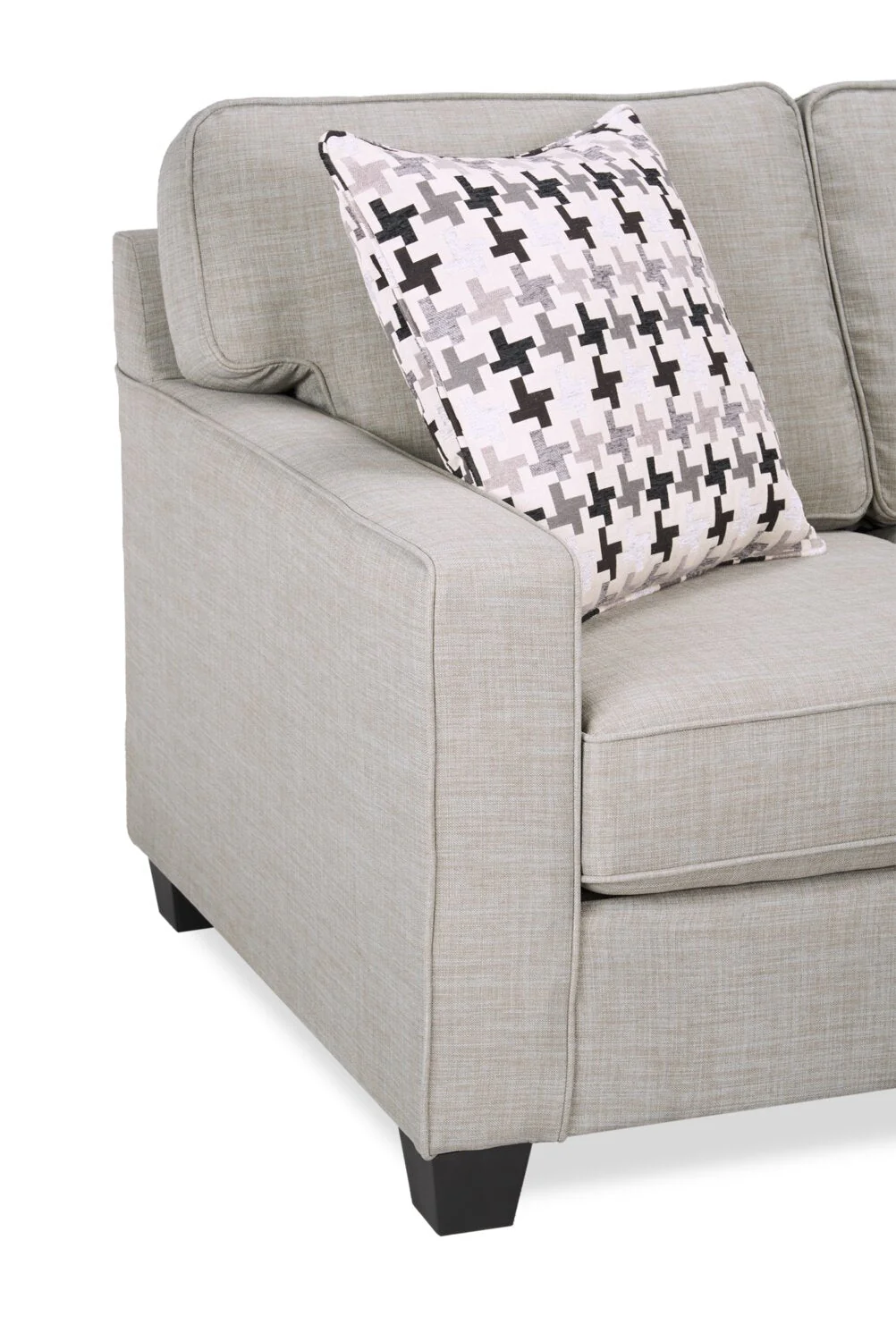Ballenas 2-Piece Linen-Look Fabric Sectional - Light Grey - Image 6