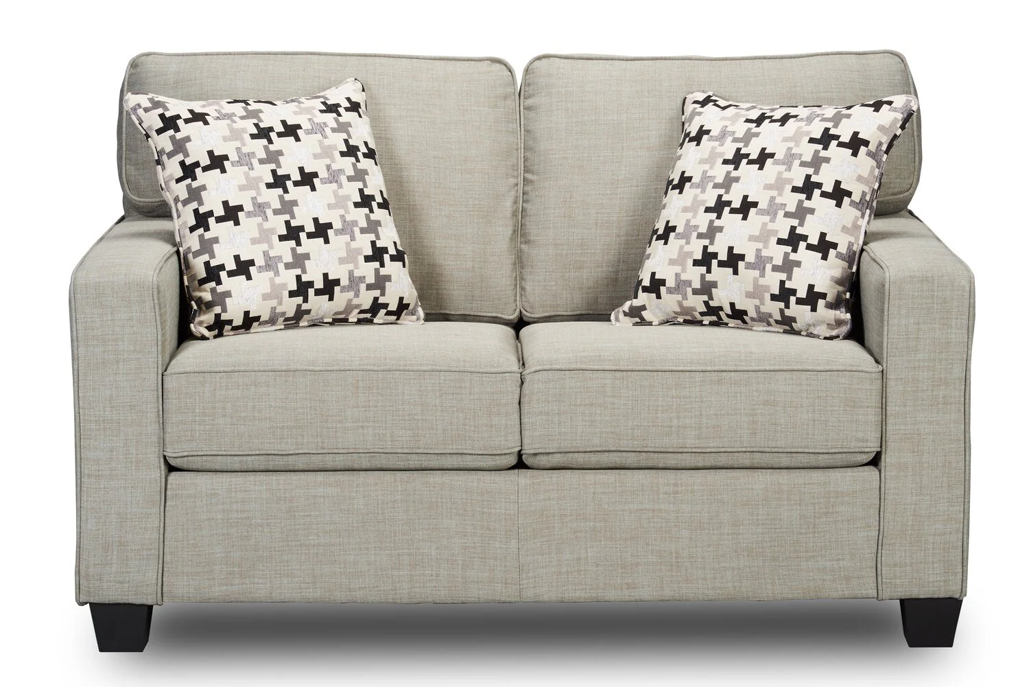 Ballenas Linen-Look Fabric Loveseat - Light Grey