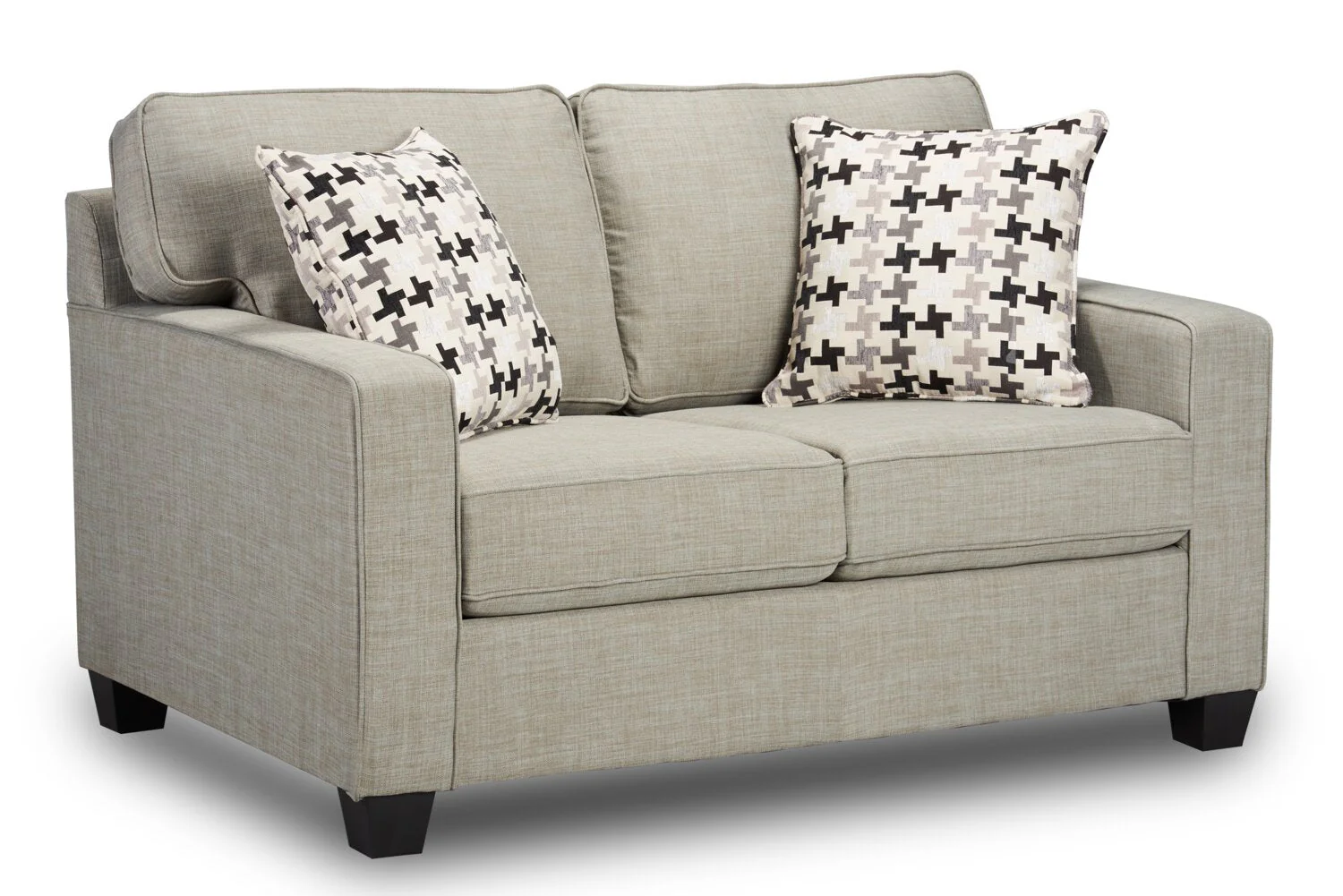 Ballenas Linen-Look Fabric Loveseat - Light Grey - Image 2