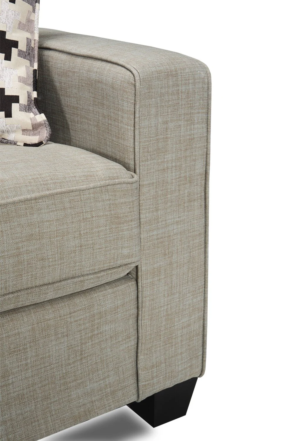 Ballenas Linen-Look Fabric Loveseat - Light Grey - Image 4