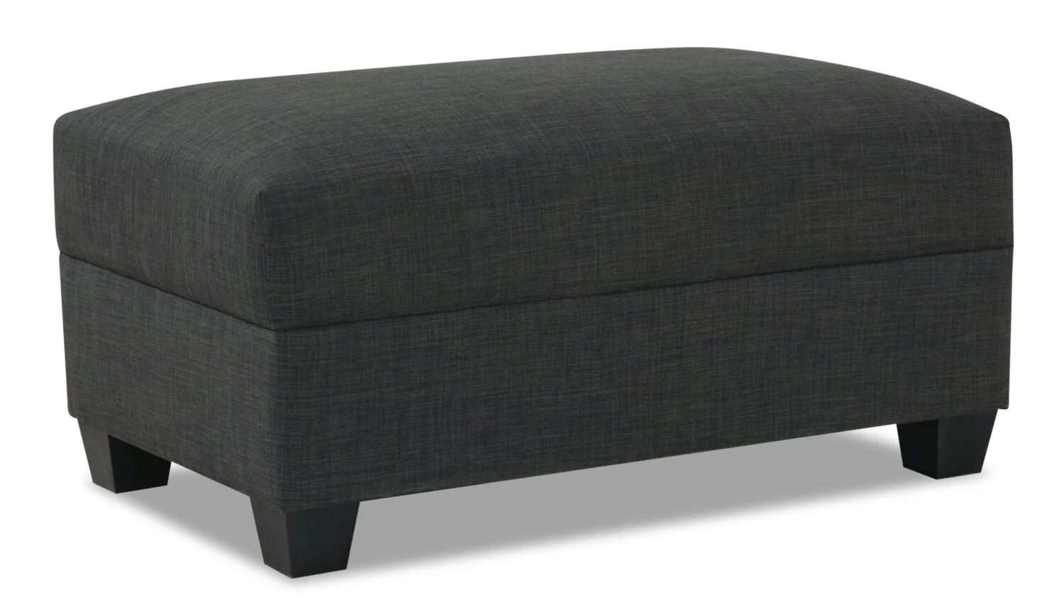Ballenas Linen-Look Fabric Ottoman - Charcoal Grey - Image 10